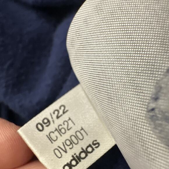 XL Adidas Womens Navy Blue w/ Purple Lining Sweatshirt Crewneck Sweater Oversize - Picture 10 of 11